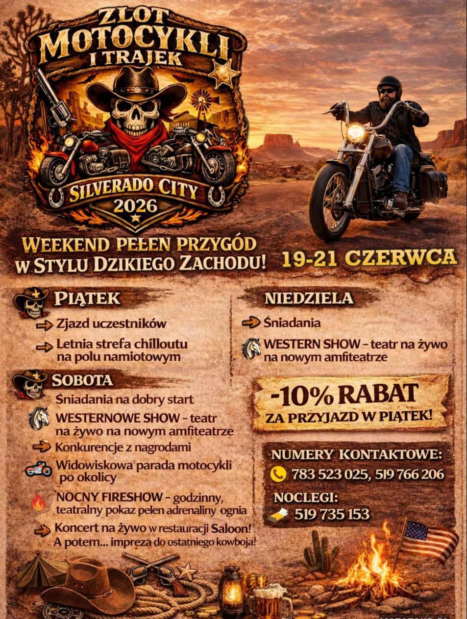Zlot Motocykli i Trajek - Silverado City 2026